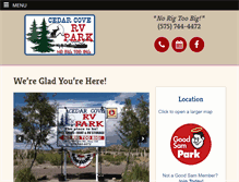 Tablet Screenshot of cedarcovervpark.com